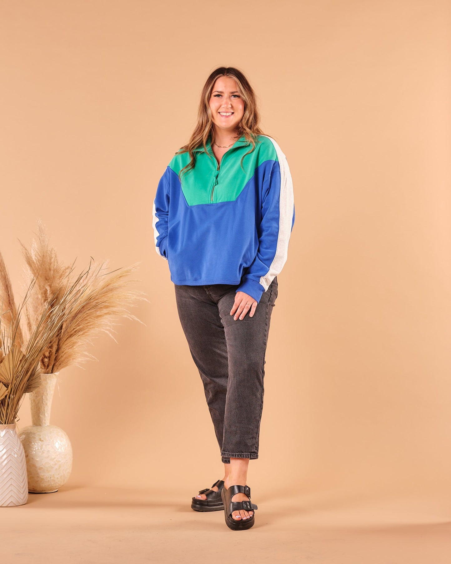 *Pre Order Vintage Colour Block Sweatshirt