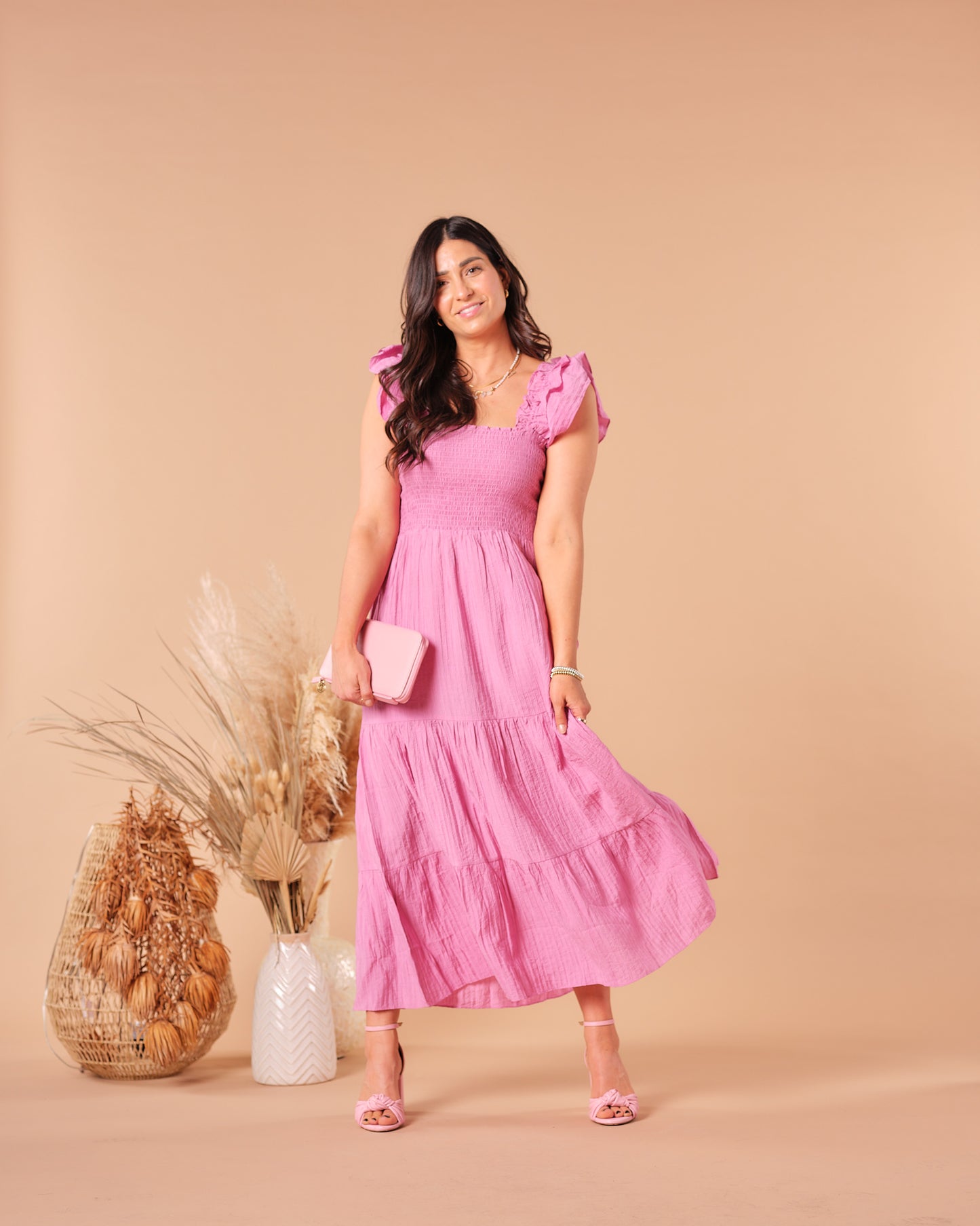 Pink Petal Midi Dress