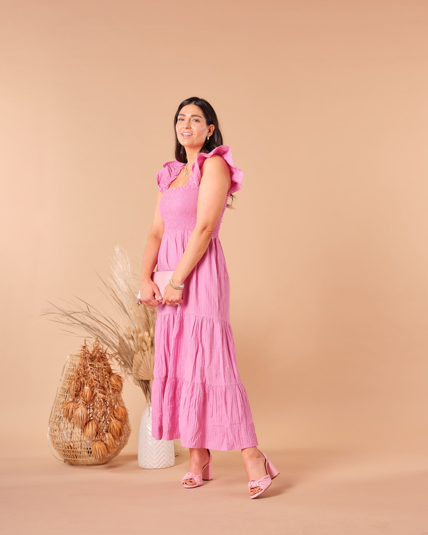 Pink Petal Midi Dress
