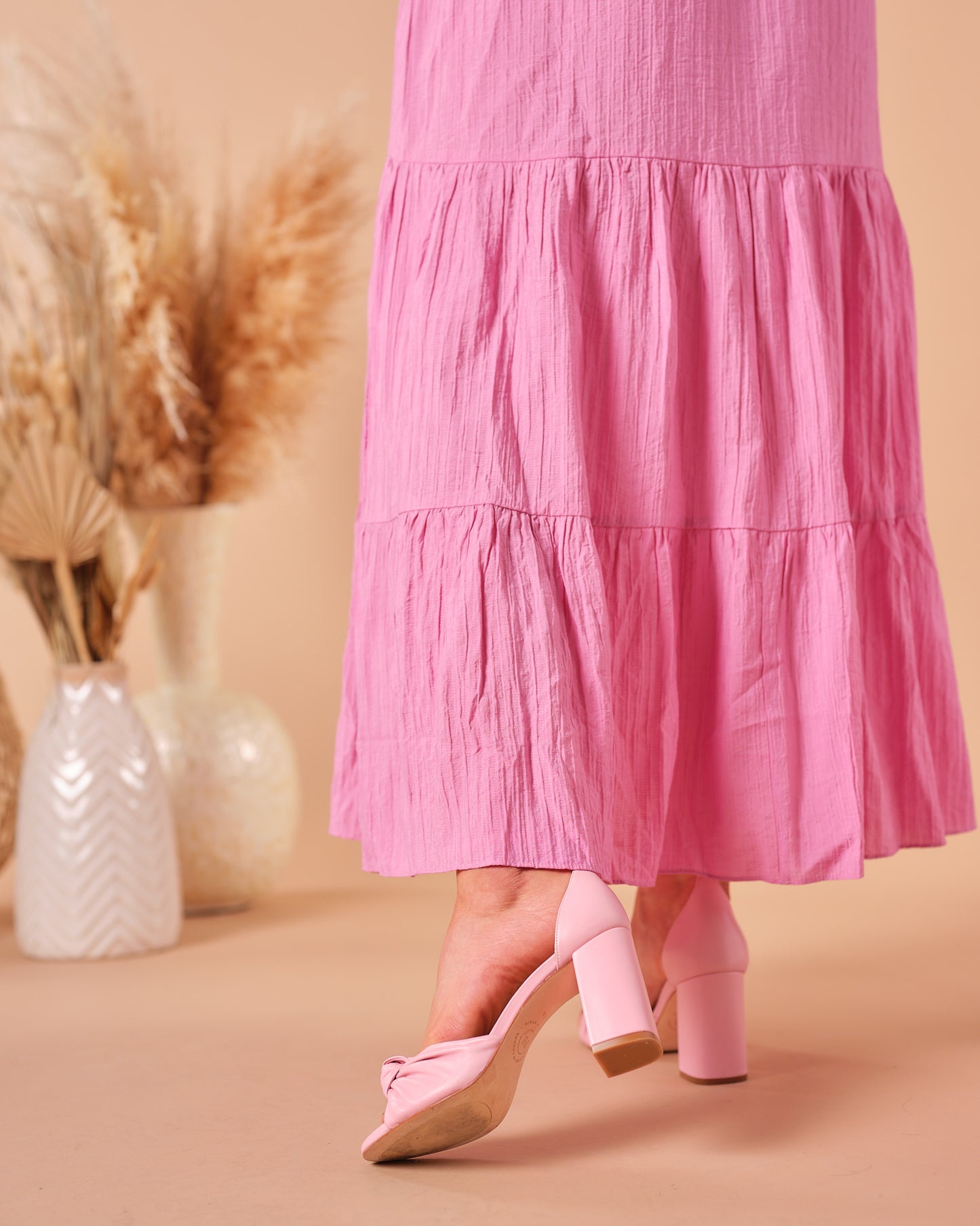 Pink Petal Midi Dress